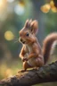 Placeholder: portrait of squirrel elf in angry talking tree, bokeh like f/0.8, tilt-shift lens 8k, high detail, smooth render, down-light, unreal engine, prize winning