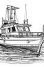 Placeholder: Outline art, no shading, boat full body, cartoon style, black and white, low detail, --ar 9:11