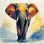 Placeholder: elephant, aquarelle by moebius