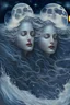 Placeholder: Diana with moon stars waves water twins