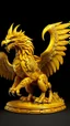 Placeholder: A golden yellow lightning elemental griffin designed in Mayan architecture painted by Henri Robert-Bresil