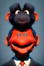 Placeholder: Waist up muppet Portrait, Kim Jong-un muppet doll, black suit, photo studio, red background, unreal engine 5, concept art, art station, god lights, ray tracing, RTX, lumen lighting, ultra detail, volumetric lighting, 3d.