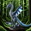 Placeholder: A dragonoid human with silver scales along with a long, flexible tail in a magical forest