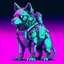 Placeholder: A 2D Vaporwave would depict the robotic dog from Doctor Who with digital glitch patterns, with Japanese kanji characters, blending K-9’s boxy, angular form with the nostalgic and surreal aesthetics of vaporwave, he is a robot dog, and is blocky, he has satellite ears, and an antennae.