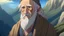 Placeholder: An anime character, a wise old man, who works as a healer and lives deep in the mountains. High resolution cartoon drawing without distortions, 8k resolution.