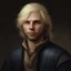 Placeholder: dnd style dark fantasy medieval blond male peasant with claws. mugshot. oil painting.