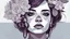 Placeholder: a digital painting of a woman with flowers in her hair, epic portrait illustration, in style of digital illustration, inspired by Kahlo, cyberpunk flowerpunk, queen of the dead, by Galen Dara, bagshaw art style, martin ansin artwork portrait, jen bartel, vector art style, beautiful female neuromancer, portrait of arya stark