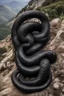 Placeholder: an ominous small effigy made of ebony in the form of a snake coiling around the mountain