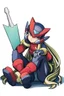 Placeholder: Megaman Zero, Sitting, HD, Clean, Anime Art Style