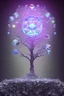 Placeholder:  hedjuk,Tree of Life, crystal city crystalline in the sky, renderin, room, cosmic, opalescent, 100mm, opalescent, gemstones, crystals, object, other worldly,water, cristal rock ,bright,