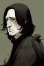 Placeholder: young severus snape with corvid on shoulder looking disgusted