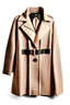 Placeholder: Superman's Balenciaga trenchcoat Winter elegant inspired by Superman's emblem design beige tones with dual color on a white background, product catalog photography, soft spot lighting, depth of field, 4k –ar 3:5 –q 2