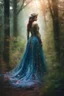 Placeholder: Close Up Photography Realistic Cinematic colors, beautiful forest woman, photography art style, full body view, a mystical forest, At the center of the photography beautiful Nature Woman, a striking figure of ethereal beauty, The beautiful woman is adorned in a gown made of living flowers and leaves, The gown shimmers with a soft, iridescent glow