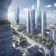 Placeholder: 現代城市 高樓大廈 晴空 遠景