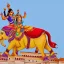 Placeholder: krishna riding a flying elephant over vidhana soudha