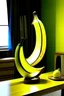 Placeholder: gaming table lamp inspired by banana, modern design,