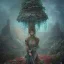 Placeholder: Insanely detailed photograph of an “Mushroom city” with intricate hair, intricate embroidered dress, beautiful clear face and hyperdetailed painting by Ismail Inceoglu Huang Guangjian and Dan Witz CGSociety ZBrush Central fantasy art album cover art,8K, hdr, romantic, mysterious, ominous, flowers, jewelry, comfort, natural eyes, "arms open for embrace",looking upwards