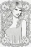 Placeholder: coloring pages of taylor swift for adults, Designs Black and white, No Shading