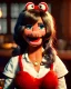 Placeholder: waitress woman with muppet mask that covers her entire head, retro style, Sesame Street style, smooth, unreal engine 5, god lights, ray tracing, RTX, lumen lighting, ultra detail, volumetric lighting, 3d.