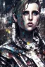 Placeholder: Danish singer MØ face,Abstract Yoji Shinkawa,cyberpunk,