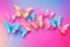 Placeholder:  gold background, rise of soft transparent blue and pink butterflies