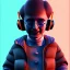 Placeholder: Harry Potter toddler, smile, cyberpunk headphone, sunglass, gangsta neckless, full body, orange puffer jacket, tokio background, dramatic lighting, hyper realistic, unreal engine 5, 16k