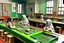 Placeholder: can you please generate an image of segregated learning facilities for girls and boys in an islamic country They will learn english and maths as well as everyday skills.. It should include sensory learning and use durable materials.