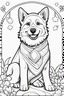 Placeholder: coloring book page of a dog