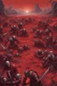 Placeholder: a red battle field with dead orcs