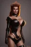 Placeholder: Raquel Welch as evil queen in black leather, leather, busty, cleavage, angry, stern look. character design by cory loftis, fenghua zhong, ryohei hase, ismail inceoglu and ruan jia. unreal engine 5, artistic lighting, highly detailed, photorealistic, fantasy