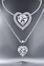 Placeholder: Create a visually stunning and luxurious image of a diamond necklace with a big symetrical heart shape diamond at the center and 3 layers of small round diamonds around it