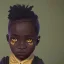 Placeholder: Portrait of a 9 year old cute African toddler witch with bushy hair by Nick Harris