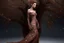 Placeholder: full body shot of a young woman covered in tiny copper filigree branches, emerging from a winter tree, detailed matte painting, deep colour, fantastical, intricate detail