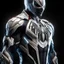 Placeholder: Spider man manin a mega cool white iron super suit with on his arms and shoulders, hdr, (intricate details, hyperdetailed:1.16), piercing look, cinematic, intense, cinematic composition, cinematic lighting, color grading, focused, (dark background:1.1)