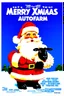 Placeholder: Santa mixed with a fluffy sheep, with title ( Merry xmas autofarm), 1990s style movie poster