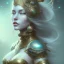 Placeholder: sango fantasy, fantasy magic, intricate, sharp focus, illustration, highly detailed, digital painting, concept art, matte, artgerm and paul lewin and kehinde wiley, masterpiece sexy lips Asian lady body turquoise space lady space sun galaxy