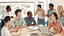 Placeholder: The image depicts a group of students actively engaged in a collective discussion within a classroom. The atmosphere is filled with enthusiasm and collaboration, evident through their lively interaction and exchange of ideas. The image illustrates the promotion of social interaction and cultural learning within an educational environment, where students learn from one another and build interactive bridges that contribute to enhancing understanding and cooperation among diverse cultures.