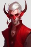 Placeholder: poor male red tiefling white hair dnd