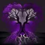 Placeholder: two trees with roots connected purple dark