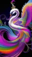 Placeholder: a psychedelic swan in a colorful wonderland