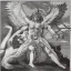 Placeholder: The winged messenger Hermes delivering a message to Zeus but Zeus is a Hydra. Medusa and the Minotaur are fighting in the background.