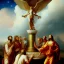 Placeholder: Ascencion of jresus among clouds with disciples on earth michael angel styles