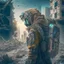 Placeholder: post apocalyptic space wanderer in a destroyed city searching for clues, 8k resolution, photorealistic, ultra detailed, macro photography