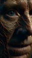Placeholder: A hyperrealistic macro shot of a dead man face out of a spider web, intricate details, soft natural light, screen captured from 4K Blu-ray