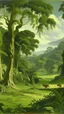 Placeholder: A green grassland near a jungle painted by Michelangelo di Lodovico Buonarroti Simoni