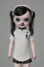 Placeholder: Wednesday Addams toddler, full body, jump, bokeh, hyper realistic