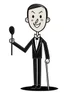 Placeholder: thin stick man with a bow tie