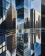 Placeholder: A hyper-realistic painting of a city skyline, as seen through the distorted, reflective surface of a glass building, in the style of trompe l'oeil, exceptional detail, atmospheric perspective, and skillful manipulation of light and shadow, inspired by the works of Richard Estes and Chuck Close, challenging the viewer's perception of reality.