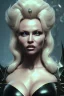 Placeholder: Pamela Anderson as evil queen in black leather, leather, busty, cleavage, angry, stern look. character design by cory loftis, fenghua zhong, ryohei hase, ismail inceoglu and ruan jia. unreal engine 5, artistic lighting, highly detailed, photorealistic, fantasy