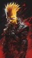 Placeholder: A ultra realistic poster of Bart Simpson in the red matrix , by Daniel Castan :: Carne Griffiths :: Andreas Lie :: Russ Mills :: Leonid Afremov, dark background, high detail